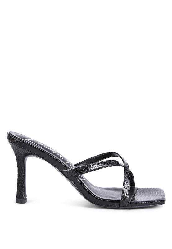 MURIEL CROC CROSS STRAP SLIDER SANDALS - Tigbul's Variety Fashion Shop