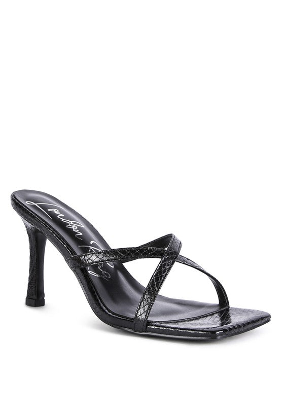 MURIEL CROC CROSS STRAP SLIDER SANDALS - Tigbul's Variety Fashion Shop