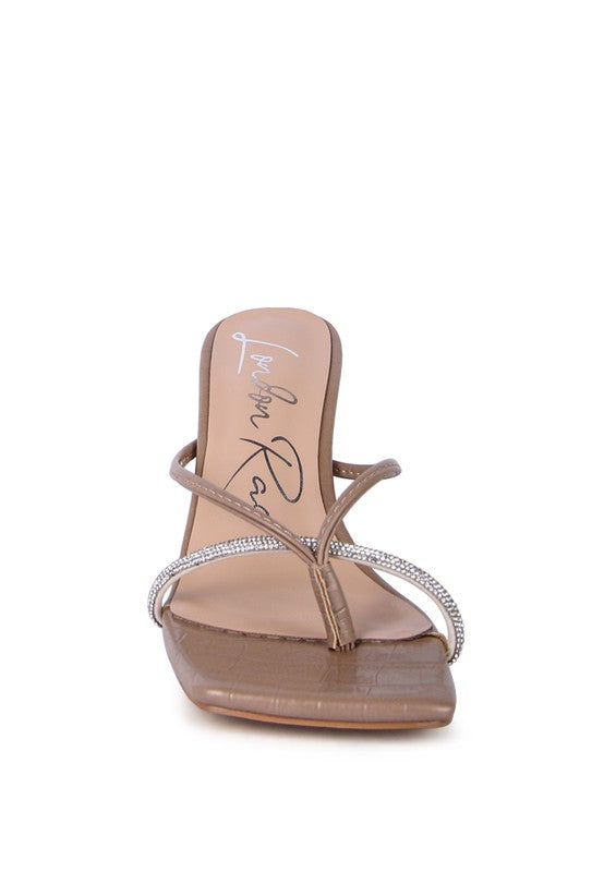 FETISH CROC RHINESTONE SLIDER SANDALS - Tigbul's Variety Fashion Shop