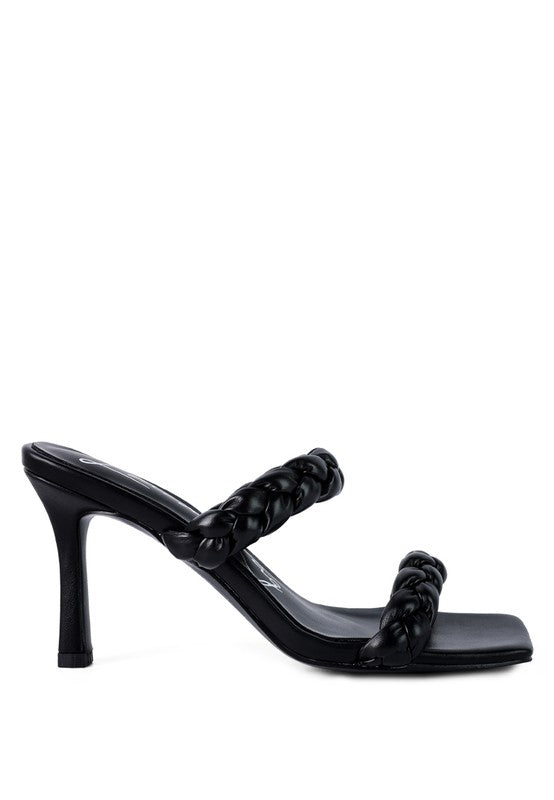 BELADONA BRAIDED STRAP MID HEEL SANDAL - Tigbul's Variety Fashion Shop
