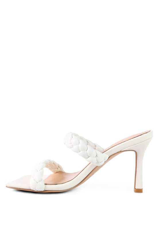 BELADONA BRAIDED STRAP MID HEEL SANDAL - Tigbul's Variety Fashion Shop