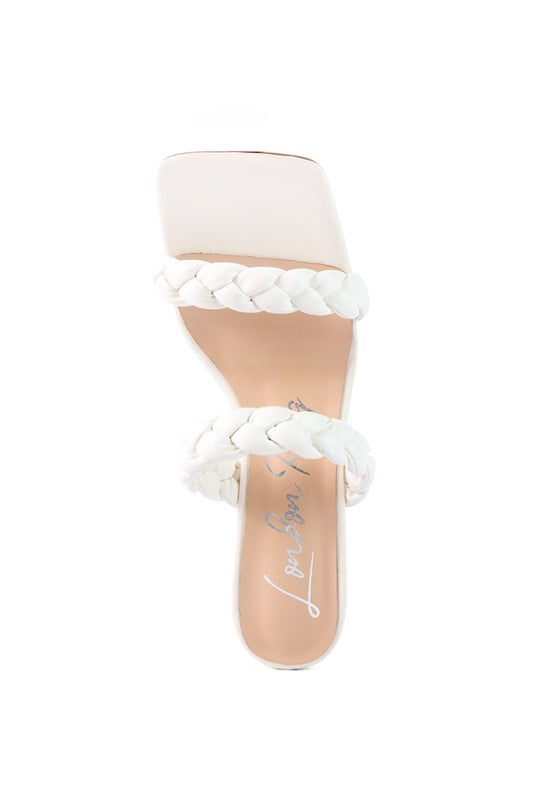 BELADONA BRAIDED STRAP MID HEEL SANDAL - Tigbul's Variety Fashion Shop
