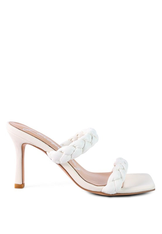 BELADONA BRAIDED STRAP MID HEEL SANDAL - Tigbul's Variety Fashion Shop
