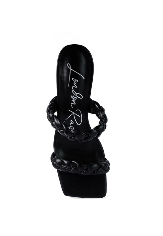 BELADONA BRAIDED STRAP MID HEEL SANDAL - Tigbul's Variety Fashion Shop