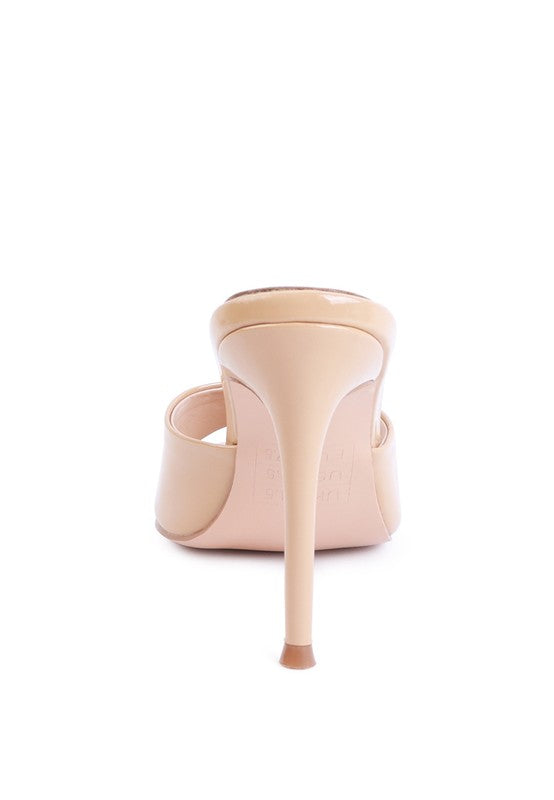YULE BALL PATENT PU HIGH HEEL SANDALS - Tigbul's Variety Fashion Shop