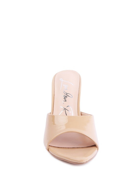 YULE BALL PATENT PU HIGH HEEL SANDALS - Tigbul's Variety Fashion Shop