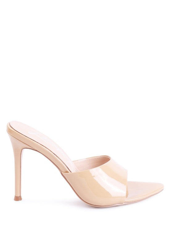 YULE BALL PATENT PU HIGH HEEL SANDALS - Tigbul's Variety Fashion Shop