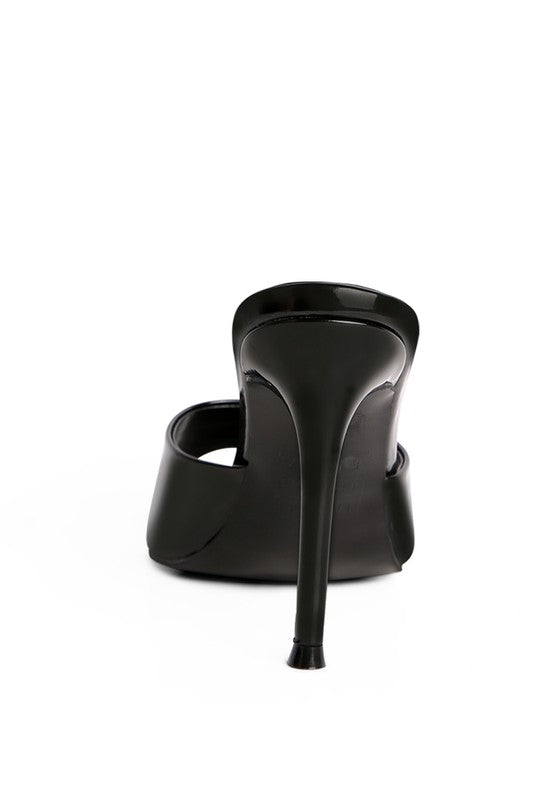 YULE BALL PATENT PU HIGH HEEL SANDALS - Tigbul's Variety Fashion Shop