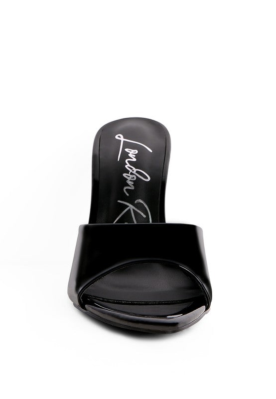 YULE BALL PATENT PU HIGH HEEL SANDALS - Tigbul's Variety Fashion Shop