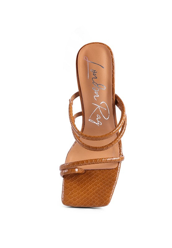 DANDELION HIGH BLOCK HEELED CROC SANDALS - Tigbul's Variety Fashion Shop