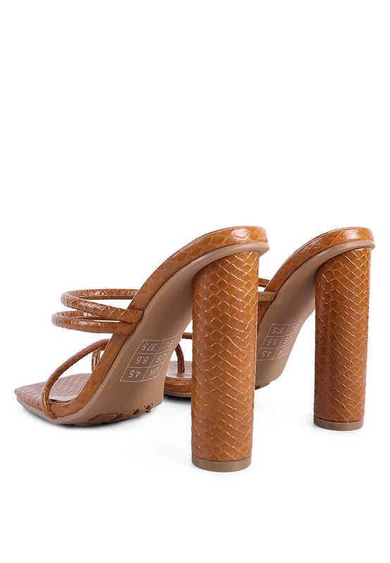 DANDELION HIGH BLOCK HEELED CROC SANDALS - Tigbul's Variety Fashion Shop