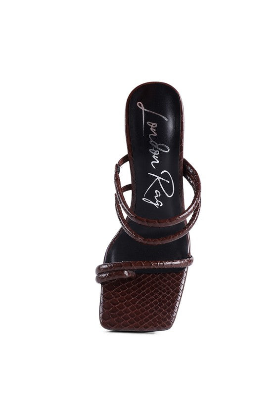 DANDELION HIGH BLOCK HEELED CROC SANDALS - Tigbul's Variety Fashion Shop