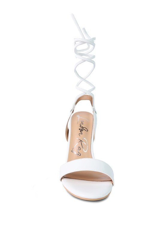 SHEENY CLEAR STILETTO LACE UP SANDAL - Tigbul's Variety Fashion Shop