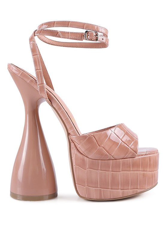 Patent Croc Ultra High Platform Sandals - Tigbul's Variety Fashion Shop