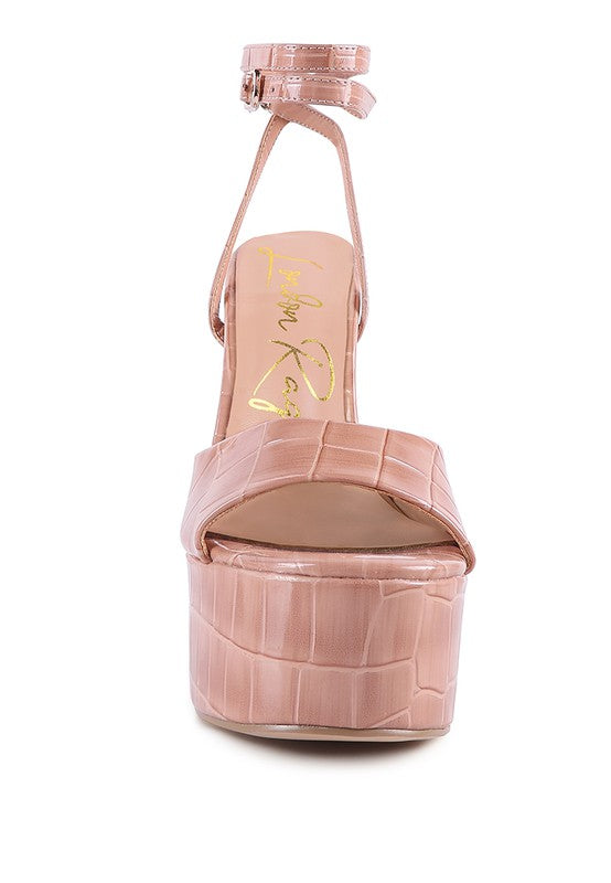 Patent Croc Ultra High Platform Sandals - Tigbul's Variety Fashion Shop