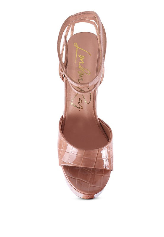 Patent Croc Ultra High Platform Sandals - Tigbul's Variety Fashion Shop
