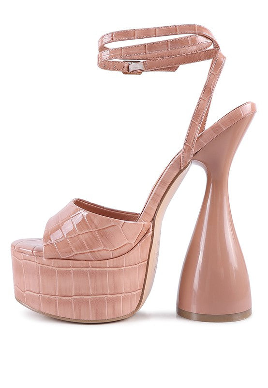 Patent Croc Ultra High Platform Sandals - Tigbul's Variety Fashion Shop