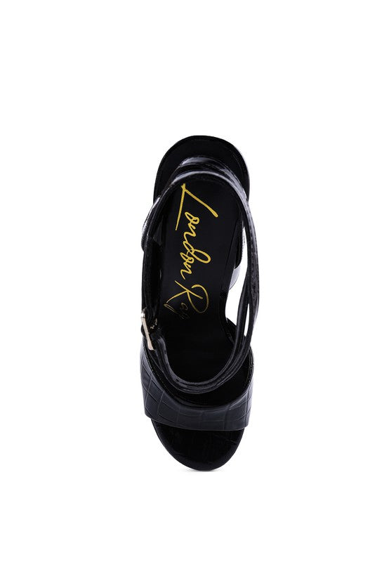 Patent Croc Ultra High Platform Sandals - Tigbul's Variety Fashion Shop