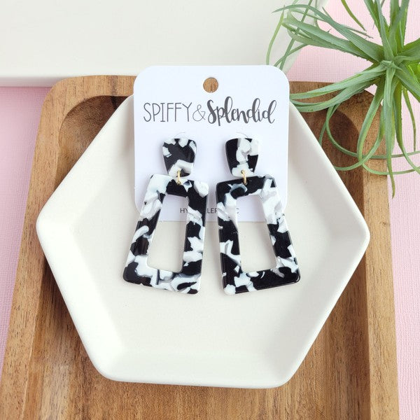 Avery Earrings - Black & White - Tigbul's Variety Fashion Shop
