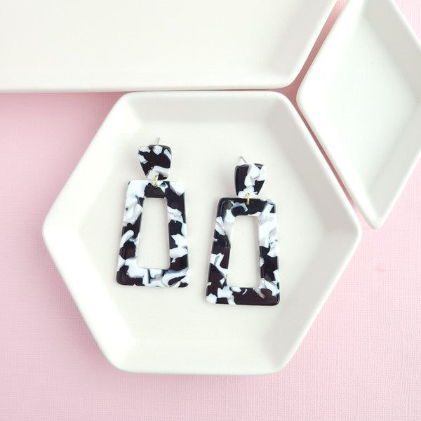 Avery Earrings - Black & White - Tigbul's Variety Fashion Shop