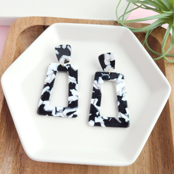 Avery Earrings - Black & White - Tigbul's Variety Fashion Shop