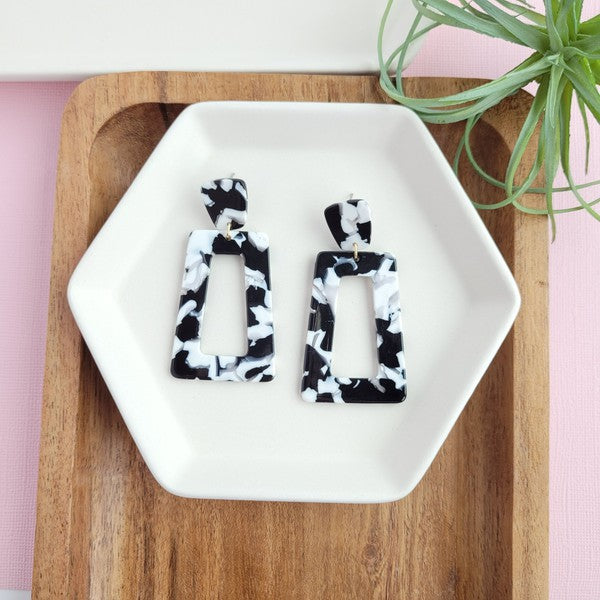 Avery Earrings - Black & White - Tigbul's Variety Fashion Shop