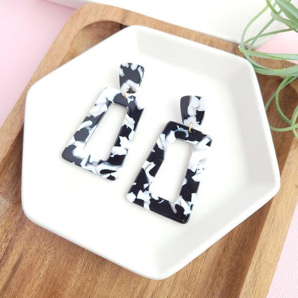 Avery Earrings - Black & White - Tigbul's Variety Fashion Shop