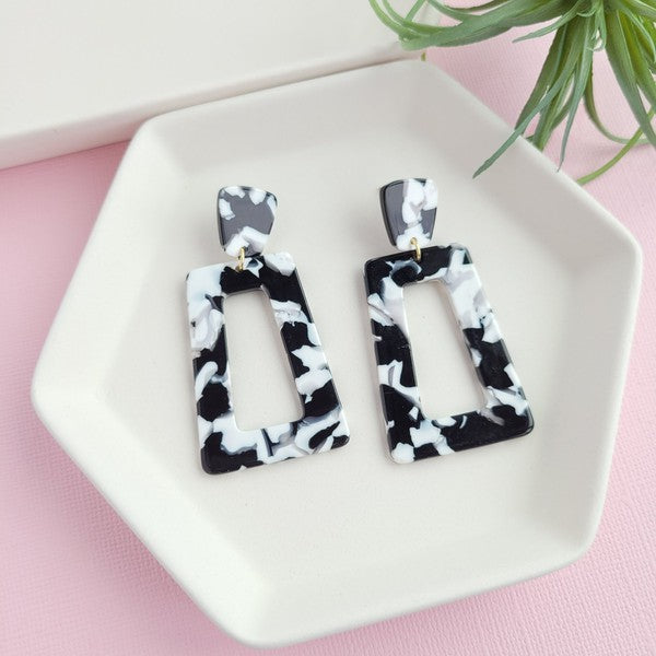 Avery Earrings - Black & White - Tigbul's Variety Fashion Shop