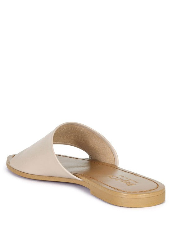 TATAMI LEATHER CLASSIC SLIDE FLATS - Tigbul's Variety Fashion Shop
