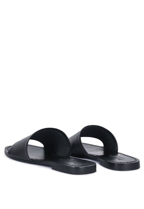 TATAMI LEATHER CLASSIC SLIDE FLATS - Tigbul's Variety Fashion Shop