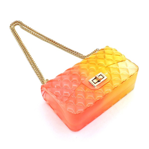 Quilt Embossed Multi Color Jelly Shoulder Bag - Tigbul's Variety Fashion Shop