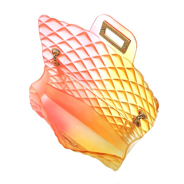 Quilt Embossed Multi Color Jelly Shoulder Bag - Tigbul's Variety Fashion Shop
