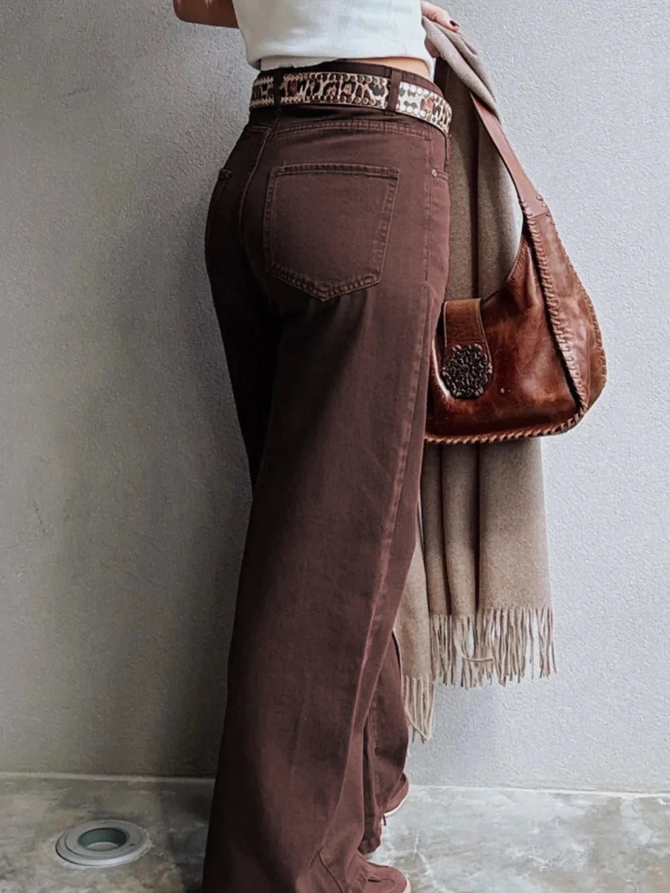 Wide Leg High Waist Denim Jeans - Tigbul's Variety Fashion Shop