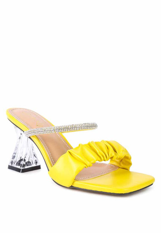 DATE LOOK CLEAR HEEL RHINESTONE SANDALS - Tigbul's Variety Fashion Shop