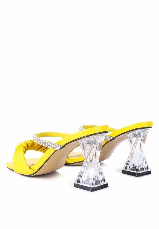 DATE LOOK CLEAR HEEL RHINESTONE SANDALS - Tigbul's Variety Fashion Shop