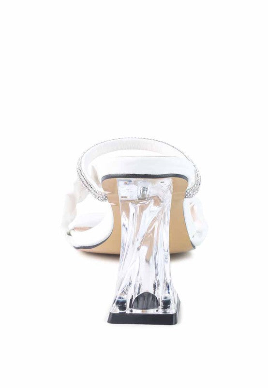 DATE LOOK CLEAR HEEL RHINESTONE SANDALS - Tigbul's Variety Fashion Shop
