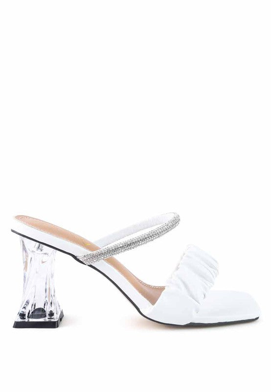 DATE LOOK CLEAR HEEL RHINESTONE SANDALS - Tigbul's Variety Fashion Shop
