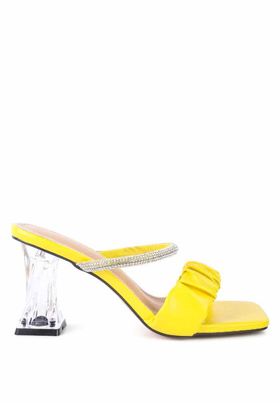 DATE LOOK CLEAR HEEL RHINESTONE SANDALS - Tigbul's Variety Fashion Shop