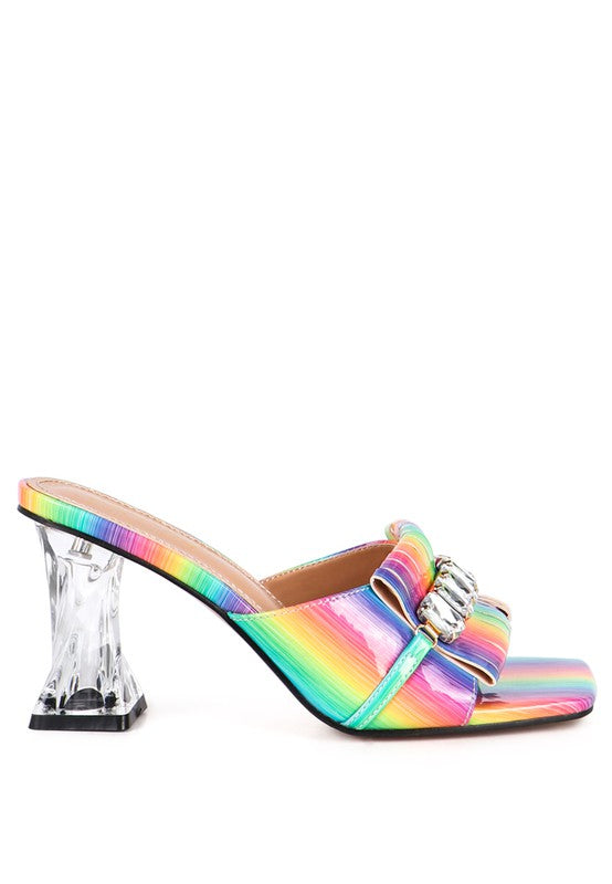 London Rag Fantasy Clear Heel Jewel Sandals - Tigbul's Variety Fashion Shop
