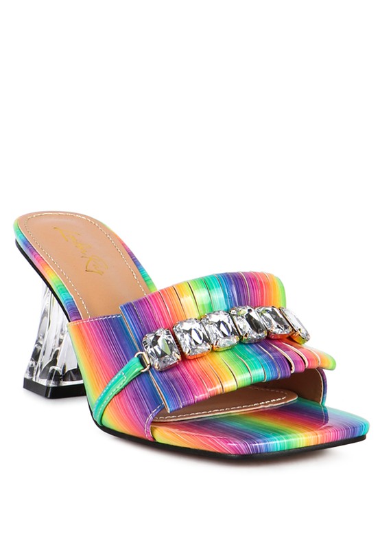 London Rag Fantasy Clear Heel Jewel Sandals - Tigbul's Variety Fashion Shop