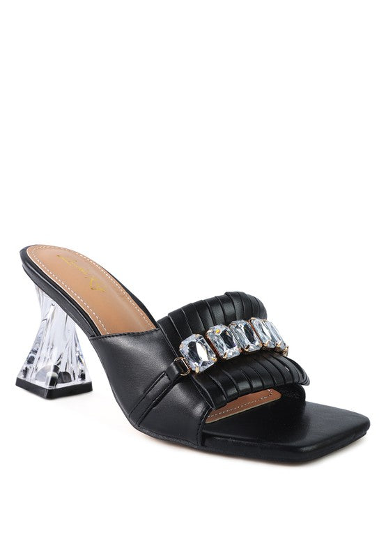 London Rag Fantasy Clear Heel Jewel Sandals - Tigbul's Variety Fashion Shop