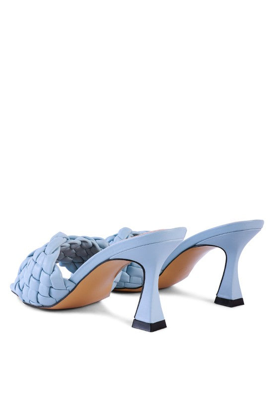 CELIE WOVEN STRAP MID HEEL SANDALS - Tigbul's Variety Fashion Shop