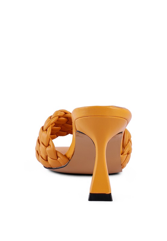 CELIE WOVEN STRAP MID HEEL SANDALS - Tigbul's Variety Fashion Shop