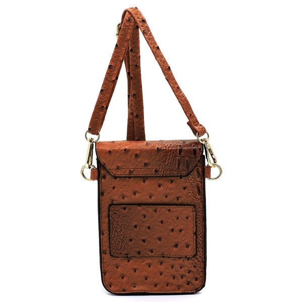 Ostrich Croc Crossbody Cell Phone Case - Tigbul's Variety Fashion Shop