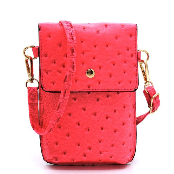 Ostrich Croc Crossbody Cell Phone Case - Tigbul's Variety Fashion Shop