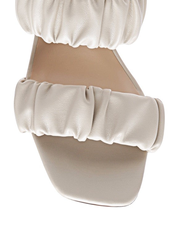 LADY LYNN GATHER AROUND SLIP-ON HEELED SANDAL - Tigbul's Variety Fashion Shop