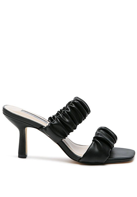 LADY LYNN GATHER AROUND SLIP-ON HEELED SANDAL - Tigbul's Variety Fashion Shop