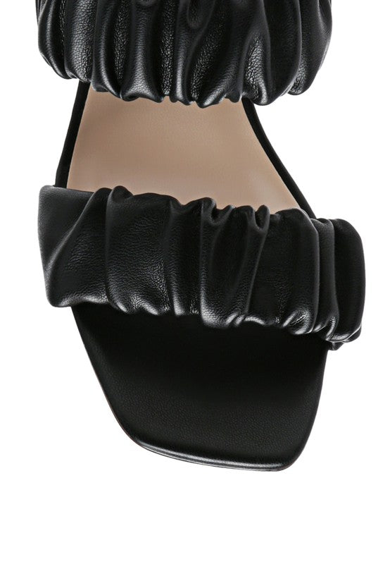 LADY LYNN GATHER AROUND SLIP-ON HEELED SANDAL - Tigbul's Variety Fashion Shop