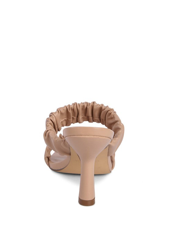 LADY LYNN GATHER AROUND SLIP-ON HEELED SANDAL - Tigbul's Variety Fashion Shop