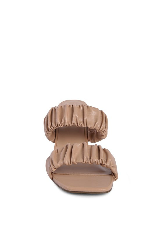 LADY LYNN GATHER AROUND SLIP-ON HEELED SANDAL - Tigbul's Variety Fashion Shop